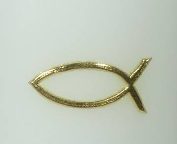Wachsmotiv Fisch goldfarbig, glänzend - 20x40 mm - 9647 - Wachsdekor für Kerzen