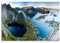 120x80cm Leinwandbild auf Keilrahmen Norwegen Lofoten Inseln Felsen Meer Abendlicht Wandbild auf Leinwand als Panorama