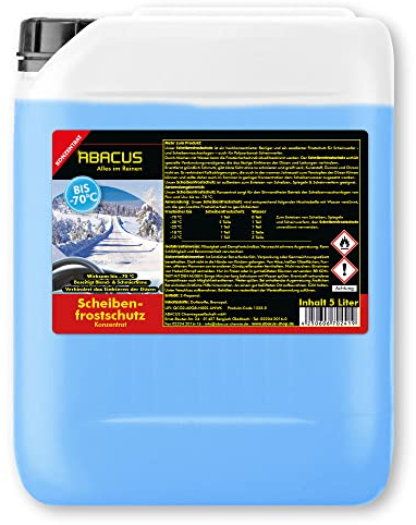 ABACUS® Scheibenfrostschutz bis -70 °C, Scheibenfrostschutz Konzentrat, Frostschutzmittel Scheibenwaschanlage – Scheibenfrostschutz Konzentrat 5 Liter (1225.5)