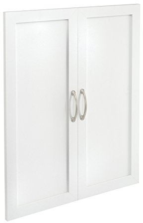 ClosetMaid SuiteSymphony Wood Closet Door Set Pair, Add On Accessory, Shaker Style, For Storage, Clothes, For 25 in. Units, Pure White/Satin Nickel