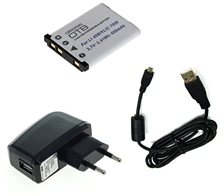 bg-akku24 Ladegerät, Akku und Ladekabel, Datenkabel, USB-Kabel für Casio Exilim QV-R200, QV-R300, EX-ZS5, EX-ZS6, EX-ZS100, EX-ZS150, EX-ZS200, EX-Z28 - EMC-5 / EMC-5U