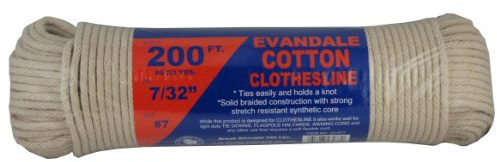 T.W Evans Cordage 43-077 7/32-Inch Evandale Cotton Clothesline 200-Feet Hank