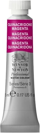 Winsor & Newton Aquarelle Professionnel - Peinture Aquarelle, Haute Luminosité, Résistante à la Lumière, Qualité Archive, Tube de 5 ML, Couleur Magenta Quinacridone
