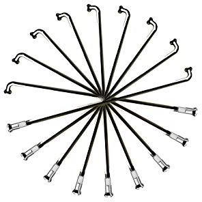 Unbekannt 37 Stück Speichen 285mm Spokes schwarz VERZINKT 2mm inkl. Messing Speichennippel
