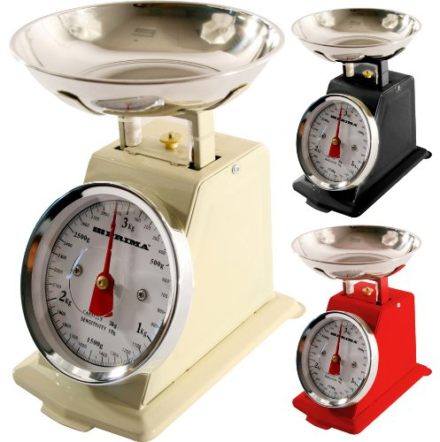 Prima Balance de cuisine mécanique traditionnelle style vintage rétro 3 kg avec bol