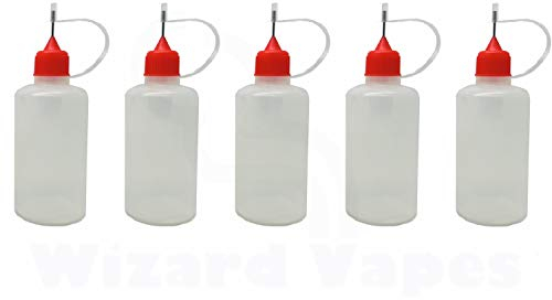 5pcs x Empty Plastic Squeezable Liquid Dropper Filling Bottles E-Juice Needle Tip LDPE (50ml)