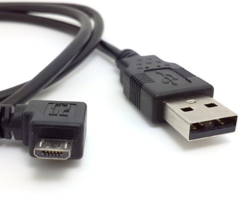 cablecc Câble de charge de données micro USB 5 broches coudé à 90 degrés vers USB 2.0 pour téléphone et tablette, vitesse de transfert de 480 Mbps (100cm)