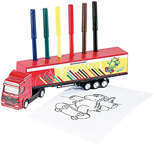 Stifte-Truck inkl. 12 Farbstiften, 6 Fasermaler, 1Spitzer und Malblock