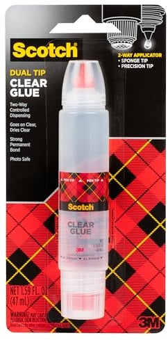 Scotch Clear Glue in 2-Way Applicator, 1.6 oz, Photo Safe and Non-Toxic, 1-Pack
