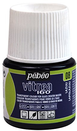 Pébéo - Pintura Transparente para Vidrio Vitrea 160°C - Azul Lapislázuli - 45 ML