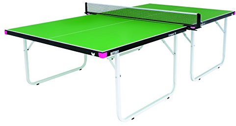 Butterfly Compact 19 Indoor Table Tennis Table | Foldable Wheelaway Design | Bats & Balls Included | 3-Year Guarantee | 19mm Top | Ready Assembled | Green