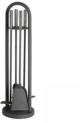 raik 21.02.125.2 Kaminbesteck, 4-teilig, anthrazit beschichtet, 70cm