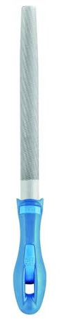 PFERD Werkstattfeile Halbrund-spitz, 250mm, halbrund-spitze Feile, Kreuzhieb H1 auf zwei Seiten, inkl. Ergonomie-Feilenheft, 11235256 – für die grobe Zerspanung und zum Schruppen geeignet