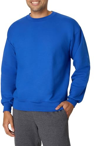 Hanes Mens Sweatshirt, Heavyweight Fleece Crewneck Pullover For Athletic-sweatshirts, Deep Royal, Small US