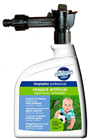 Flower Limpia Césped Artificial de FLOWER, Aplicación Directa, Higienizante y AntiEstático, Profesional, Conexión Manguera, 1L, Aroma a Césped Natural - 13x7.2x24 cm
