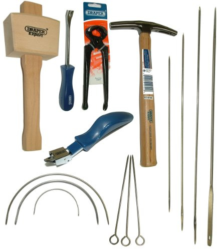 Draper Tack Lifter, Staple Lifter, Mallet, Pincers, 7oz Hammer + Needle Kit Upholstery Kit