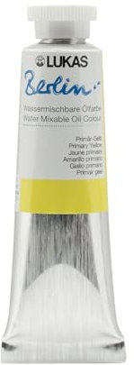 LUKAS Berlin Oil 37 ml – Premium Quality Water Mixable Oil Colour – Colour Primary Yellow