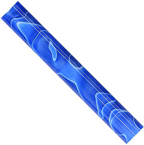 Chestnut Products CHARNWOOD Woodturning AR01 Acrylic Pen Blanks Dark Blue with White Swirl