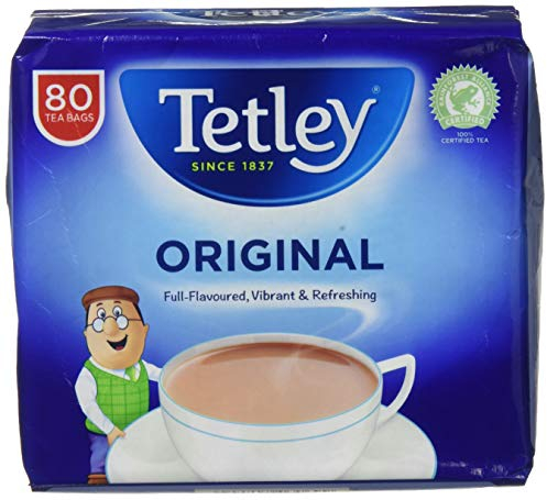 Tetley Original Black Tea Bags - Full Flavoured British Brew - Perfect for Breakfast or Anytime - Rainforest Alliance Certified - 480 Teabags (6x80 Pack)
