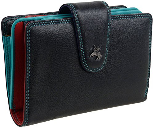 Visconti Damen Geldbörse aus weichem Leder mit 12 Kreditkartenfächern in Geschenkkarton Spectrum