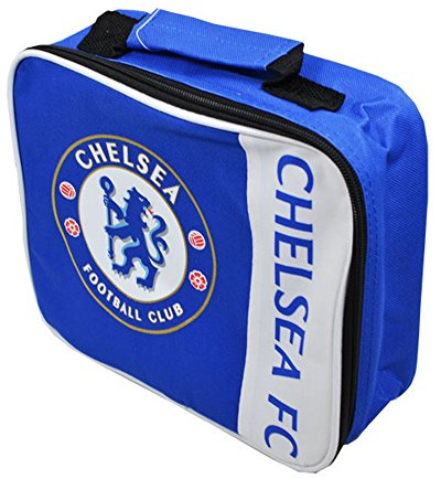 Chelsea FC Childrens/Kids Official Wordmark Insulated Football Crest Lunch Bag (One Size) (Blue/White)