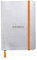 RHODIA 117301C - Silver Flexible Notebook - A6 - Lined - 144 pages - Ivory Clairefontaine Paper 90 g/m - Bookmark, Elastic Closure - Faux Leather Cover - Rhodiarama Collection