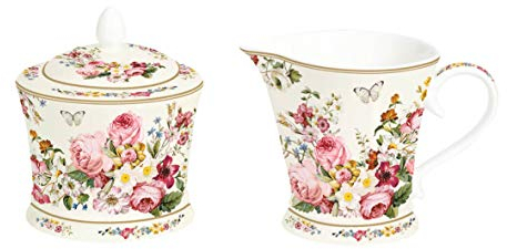 JD Diffusion 1351bloc Blooming Set Bricco per Latte + zuccheriera Bianco