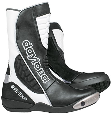 Daytona Strive GTX Gore-Tex wasserdichte Motorradstiefel 43 Schwarz/Weiß