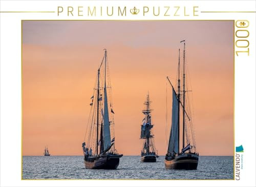 CALVENDO Puzzle Windjammer auf der Ostsee im Abendlicht | 1000 Teile Lege-Größe 64 x 48 cm Foto-Puzzle für glückliche Stunden