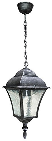 Licht-Erlebnisse Edle Hängeleuchte Deckenlampe in antik-silber Hoflampe Außenleuchte Gartenleuchte 8399 IP43
