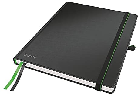 Leitz Complete Qualitäts-Notizbuch B5 kariert (iPad, Tablet Format), 160 Seiten, 80 Blatt, Hardcover, 100 g/m² Papier FSC zertifiziert, Verschluss, Lesezeichen, Stiftschlaufe, Schwarz, 44730095