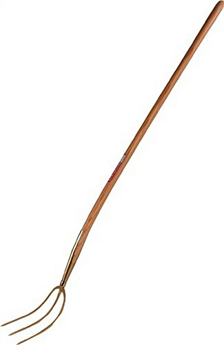 Streugabel Erntekönig mit Stiel 135cm 3zinkig geschmiedet gold lackiert