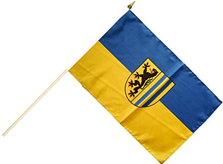 Flaggenfritze® Stockflagge Deutschland Stadt Leipzig - 30 x 45 cm