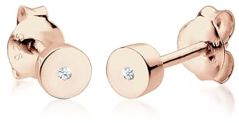 Elli DIAMONDS Earrings Women Geo Circle Classic with Diamond (0.01 ct.) in 925 Sterling Silver