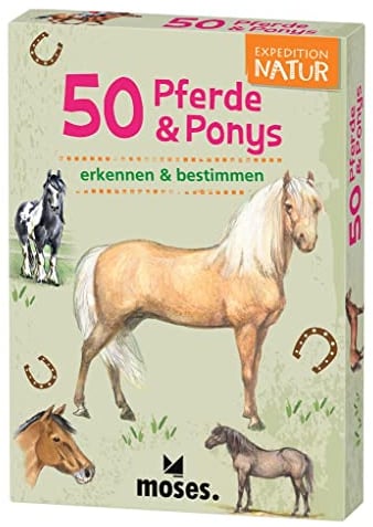 moses. 9744 Expedition Natur 50 Pferde und Ponys| Bestimmungskarten im Set | Mit spannenden Quizfragen