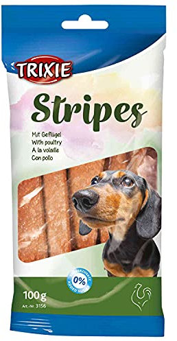 TRIXIE Snack Stripes - Hundesnack mit Geflügel - ohne Zuckerzusatz - 10 Snacks - 100 g Verpackungsgewicht - 3156