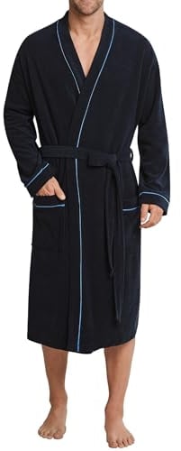 Schiesser Herren Reisemantel Bademantel, Blau (815-navy), M EU