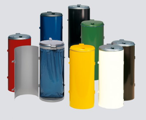 VAR Abfallsammler Kompakt-Junior, Deckel silbern, Einflügeltür, Farbe silber, HxDurchm. 900x450 mm
