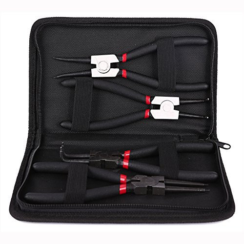 4 PCS Professional Heavy Duty 7 Internal External Straight Bent Circlip Snap Ring Pliers Tools Set