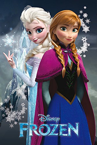 empireposter Frozen - Anna and Elsa Sisters - Poster Plakat - Größe 61x91,5 cm + 2 St Posterleisten Kunststoff 62 cm schwarz