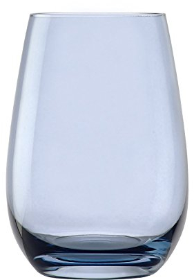 Stölzle Lausitz Wassergläser Elements Blaugrau 6er-Set 465 ml – Allroundgläser für Wasser, Saft & Cocktails – Hochwertige Trinkgläser aus bleifreiem Kristallglas – Spülmaschinengeeignet & stoßfest