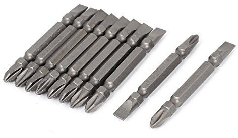 Sourcingmap 6mm Tip PH2 Phillips Slotted Double End Screwdriver Bits 10pcs