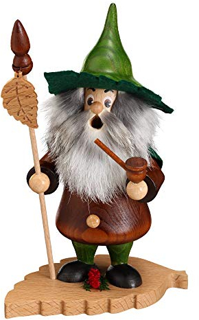 Drechselwerkstatt Uhlig Räuchermännchen Baumwichtel Buchenblatt - 18cm - Original Erzgebirge Räuchermann