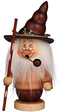 Christian Ulbricht German Incense Smoker Mini-Gnome with stick - 16,5cm / 6,5 inch - Authentic German Erzgebirge Smokers