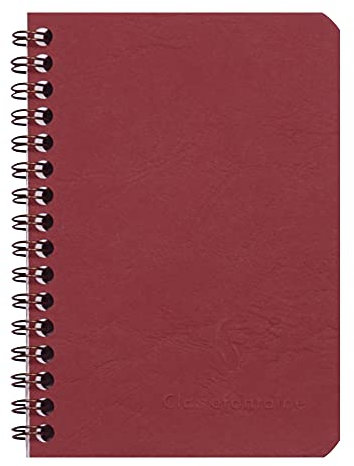 Clairefontaine 785922C Book, Age Bag checked, 9.5 x 14 CM, 50 Sheets, Red