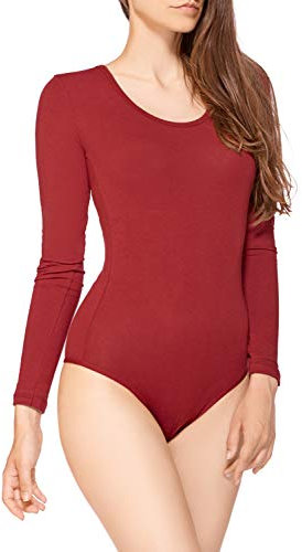 BALI Lingerie - Damen Langarm Body mit U-Neck - FX321 (XL, Weinrot)