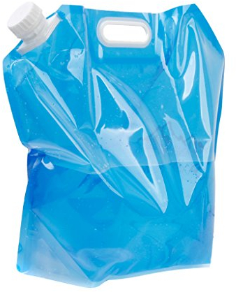 Toumett 10L Folding Drinking Water Container Storage Bag Pouch for Camping Hiking Picnic BBQ Clear and Blue