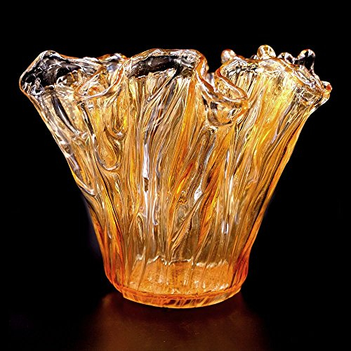 Tammaro Home Murano Glas Vase Honig Farbe Eiche Modell