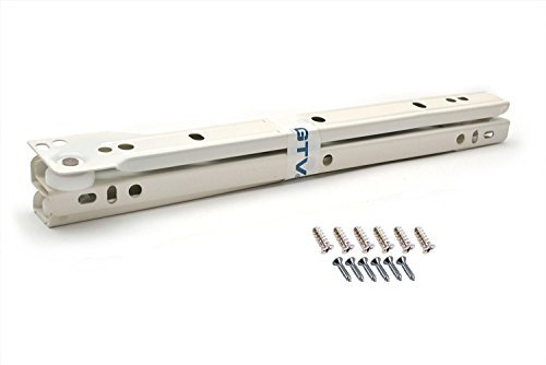 Roller Drawer Slides / Runners Bottom Fix Metal White Size 450mm by GTV (1)