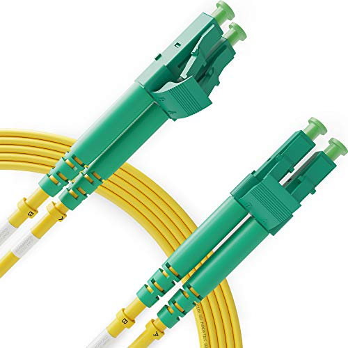 BEYONDTECH Cable de fibra óptica LC a LC OS1 Monomodo Duplex (1 Metro) - Latiguillo Doble Fibra Óptica APC/APC - 9/125 (LSZH)